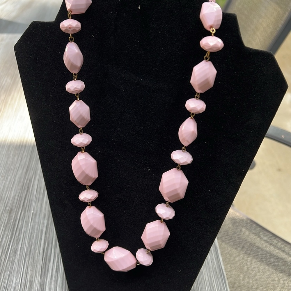 Vintage pink faceted necklace